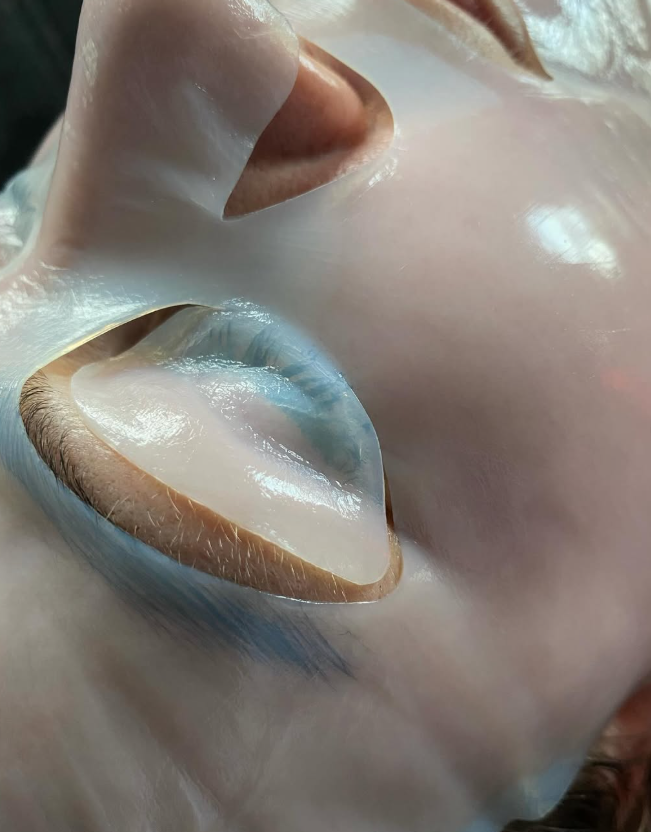Close-up detail of a professional beauty treatment at Kat's Beauty